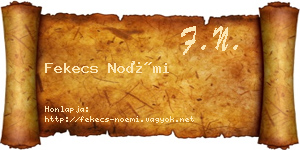 Fekecs Noémi névjegykártya